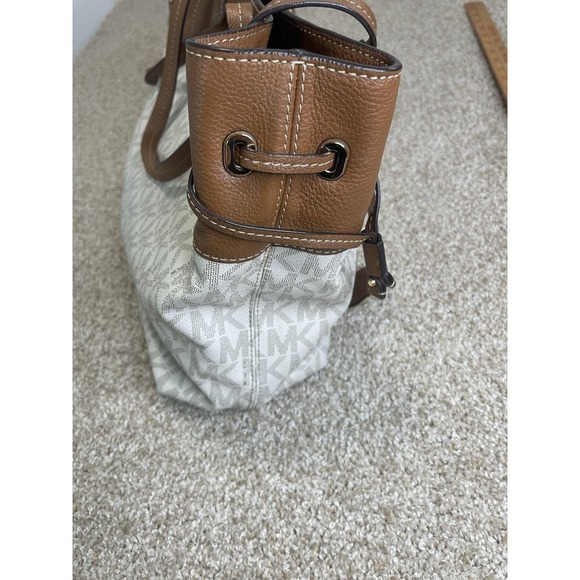 Michael Kors Large Brown Leather Shoulder Tote Bag Heavy Duty Handles & Pockets